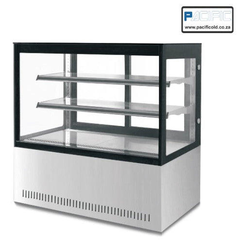 PACIFIC 1200mm Square Glass Hot Display - 2 Shelf